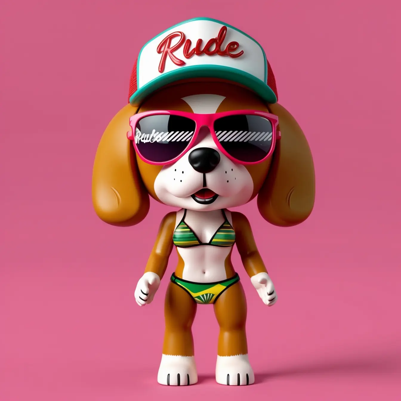 rude dog bobble head toy in bikini