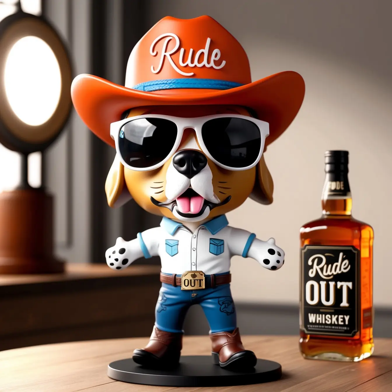 rude dog bobble head toy cowboy